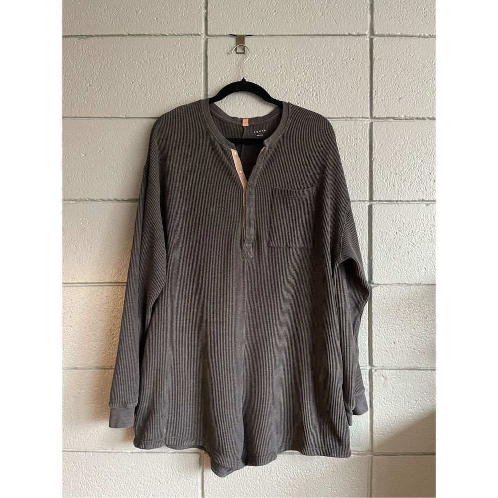 Women’s LUNYA Restore Thermal Long Sleeve Romper Heather Gray size L